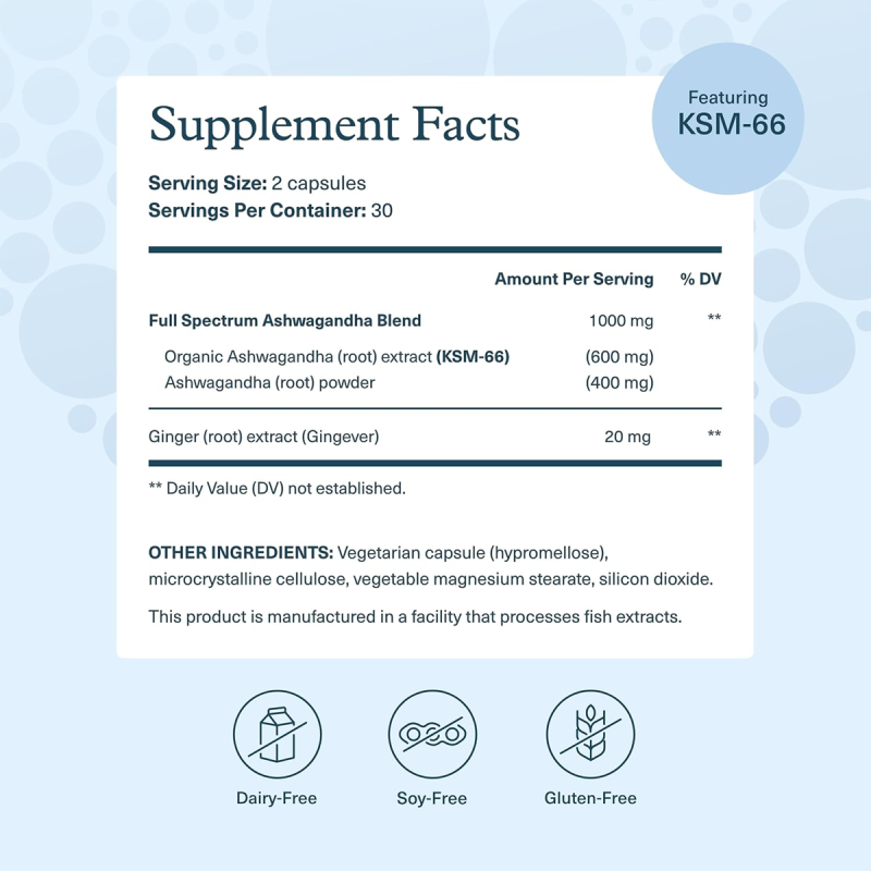 Ashwagandha KSM-66 Organic Capsules - Herbal Brain Support & Relaxation Supplement Organic Herbal Formula Custom Bulk
