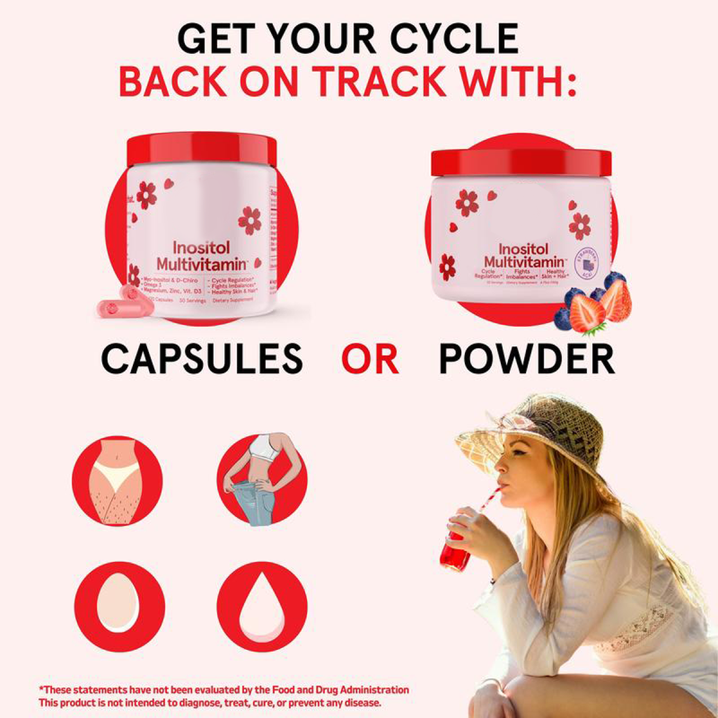 OEM TikTok Best Seller: Myo & D-Chiro Inositol Powder Multivitamin with DIM
