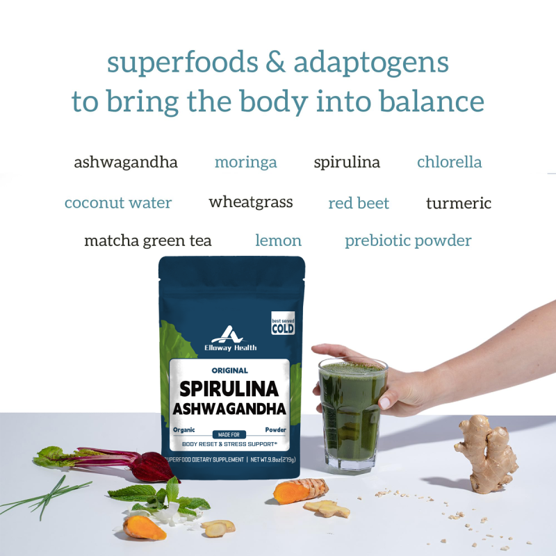 Premium Ashwagandha & Spirulina Nutritional Supplement Powder