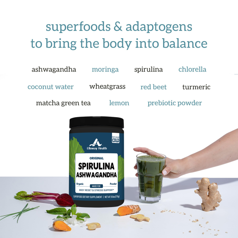 Premium Ashwagandha & Spirulina Powder Dietary Supplement Bucket - For Nutrition & Wellness Potion