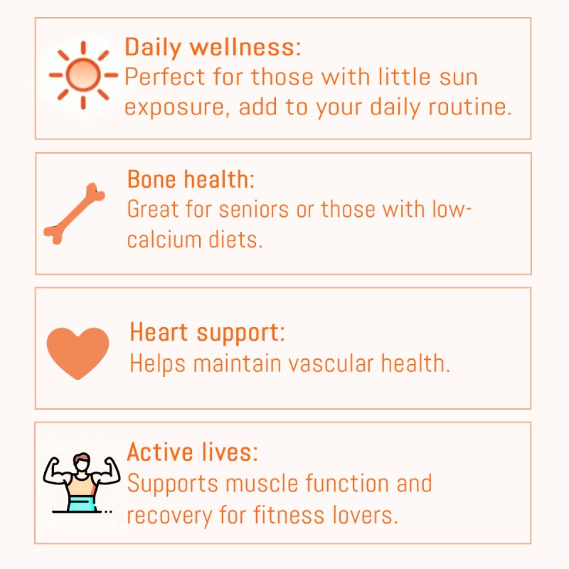 OEM/ODM Vitamin D3 + K2 Softgels
