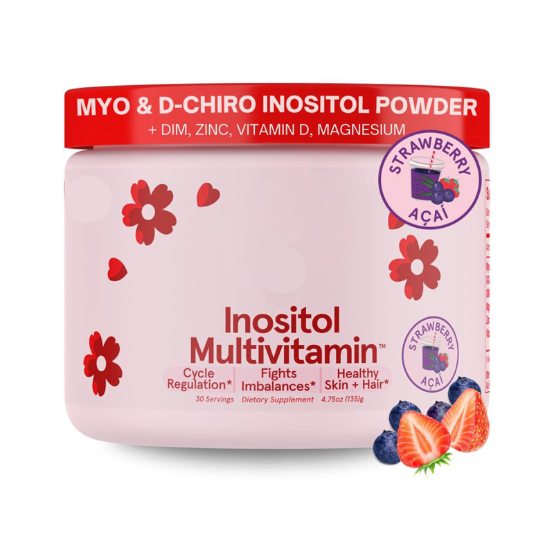 OEM/ODM TikTok Trending Myo-Inositol & D-Chiro Inositol Powder Strawberry Enriched with DIM