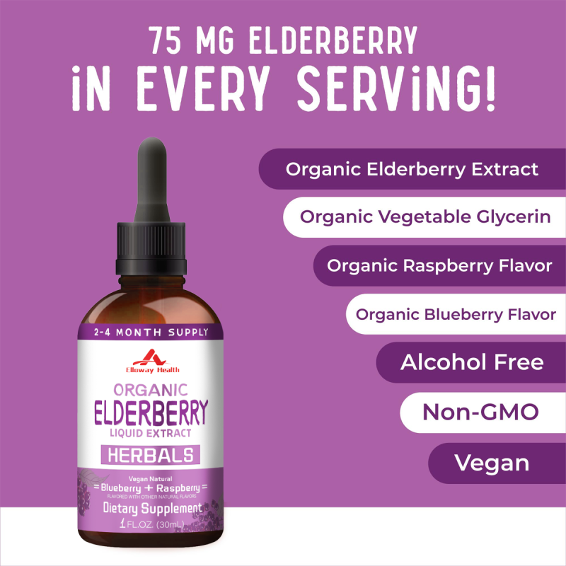 OEM/ODM Pure Elderberry Liquid Drops | Immune Support | Daily Wellness Herbal Extract