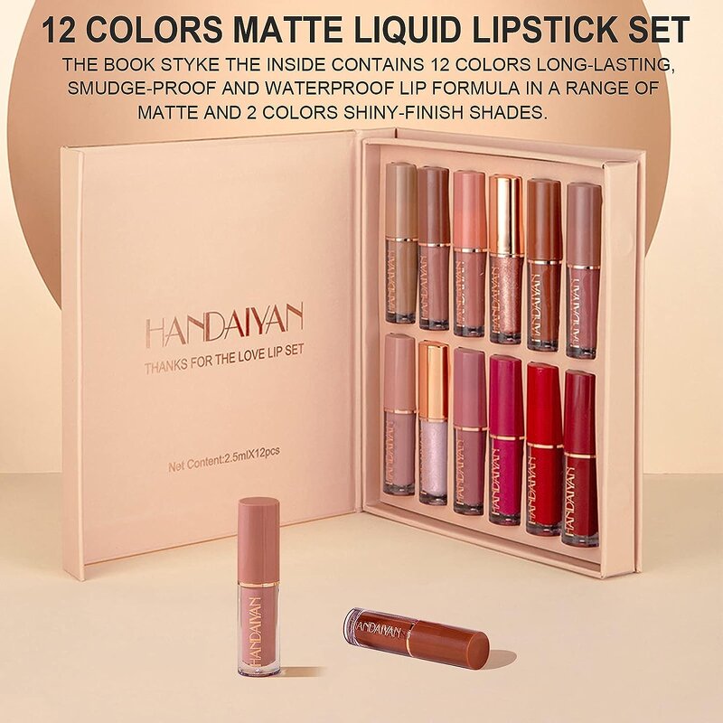Lip Gloss Set Supplier - Factory Wholesale 12Pcs Velvet Matte