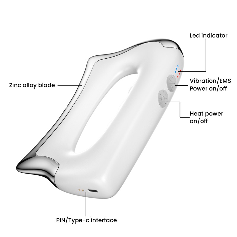 BN-M8 Electric Massage Blade Heating, EMS Vibration, Muscle Relaxation, Scraper Tool for Body Pain Relief Heated Muscle Scraper