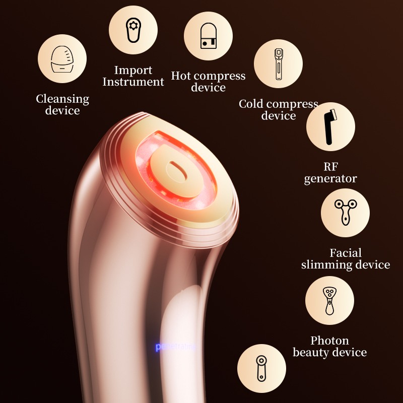 Face Beauty Equipment Hot Cold Wrinkle Remover Ems Massager Neck Lifting Skin Care Device