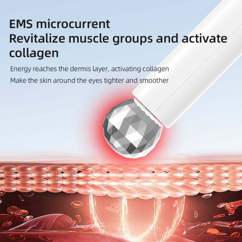 Portable Design EMS Warm Eye Beauty Massager with Diamond Massage Head for Skin Care