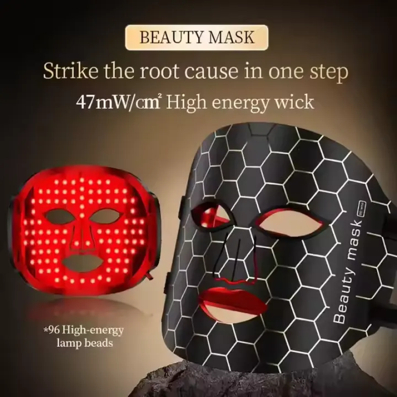 Hot Selling Black Red Light Therapy Mask LED Facial Mask Custom Red Light Device Face Mask