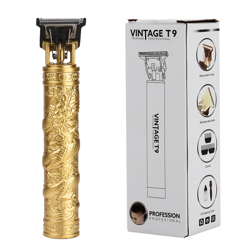 Classic Hot Model USB T9 Cordless Electric Hair Trimmer for Men Multifunctional Dragon Phoenix Buddha for Clipper