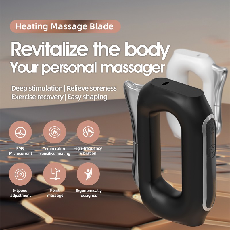 Deep Tissue Release Electric Gua Sha Electric Massage Scraper Manual Heating Facial Massager for Body Physical Therapy Tool