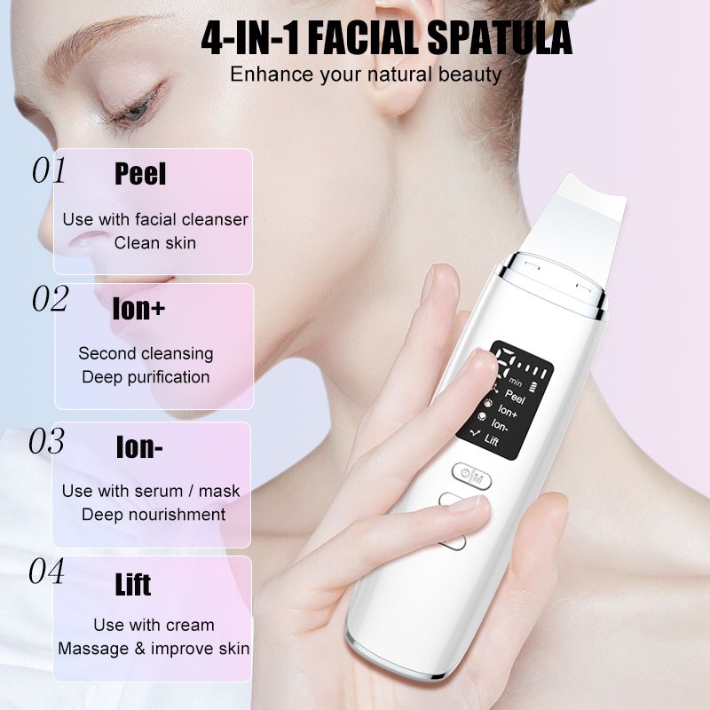Hot Selling C6 Home Use Facial Sonic Skin Care Tool RED Therapy Blackhead Remover Cleaner Ion Skin Scrubber Face with EMS