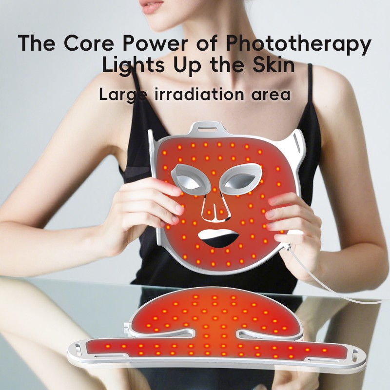 OEM 7-Color Infrared LED Facial Mask Private Label Home Beauty Device with USB Plug Hand-Held Face Light Mask