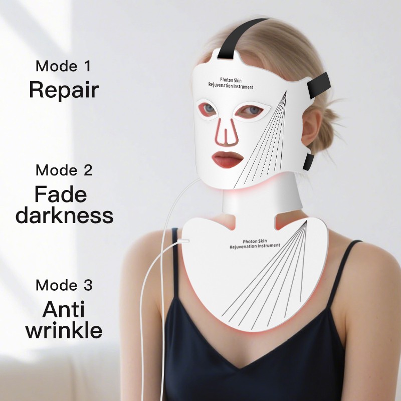 OEM 7-Color Infrared LED Facial Mask Private Label Home Beauty Device with USB Plug Hand-Held Face Light Mask