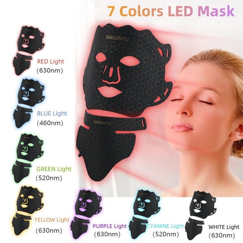 USB Plug Hand-Held Silicone LED Face and Neck Skin Rejuvenation Mask with Red Light Phototherapy