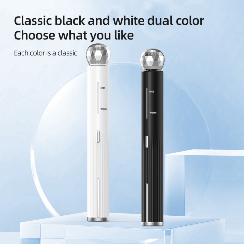 2025 Portable Design EMS Warm Eye Beauty Massager with Diamond Massage Head for Skin Care