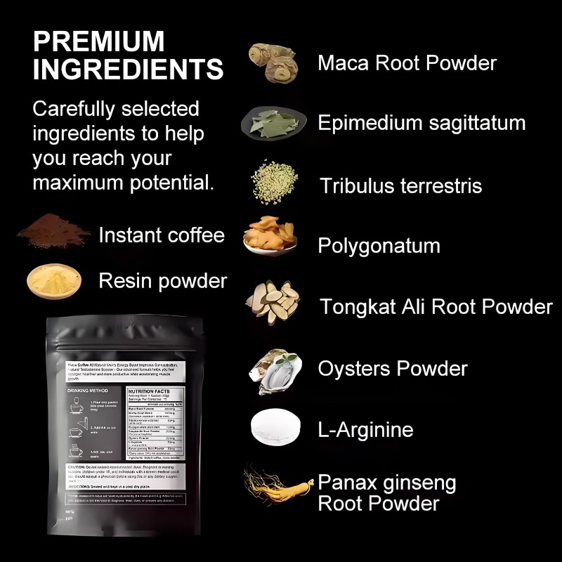 Maca Instant Coffee Factory - Black Maca Booster Male Energy Powder