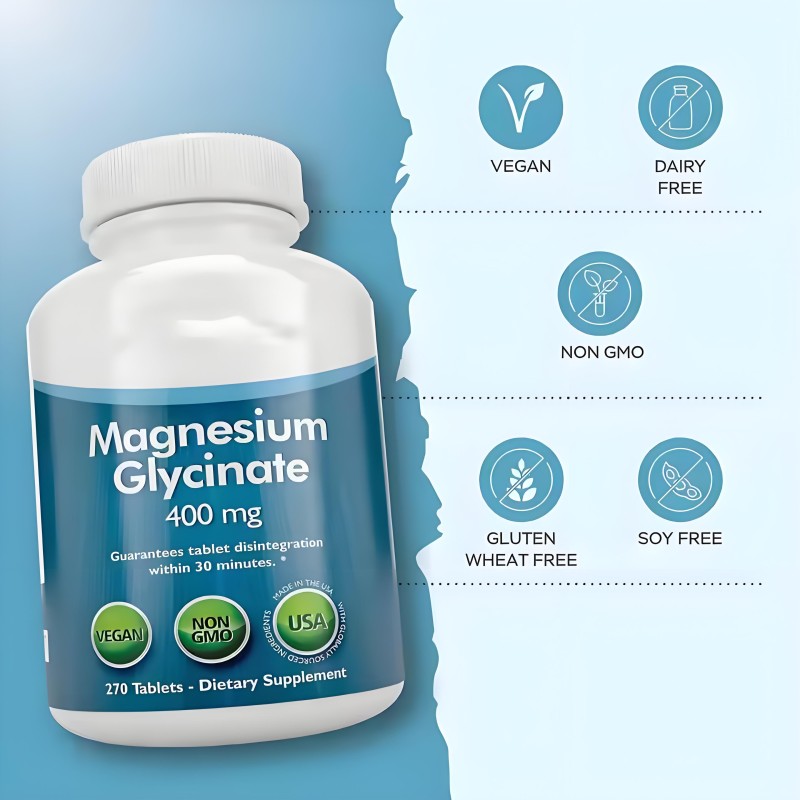 Magnesium Glycinate Tablets Factory - OEM Vegan Sleep Stress Relief