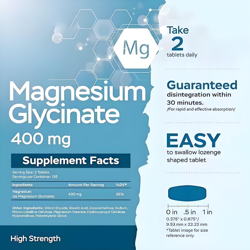 Magnesium Glycinate Tablets Factory - OEM Vegan Sleep Stress Relief