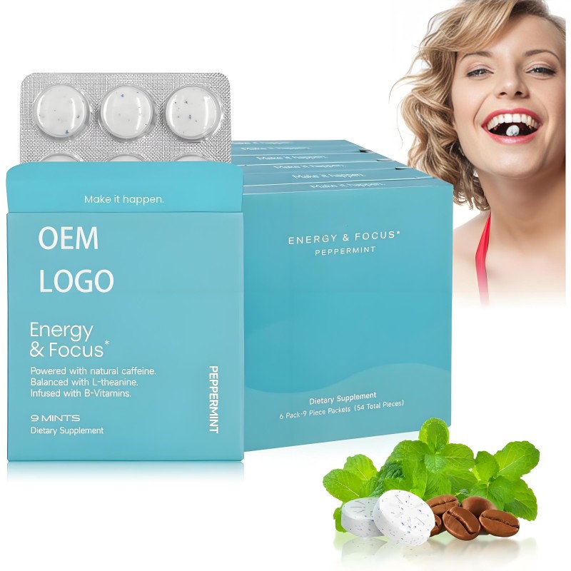 Caffeine Tablets Factory - Hot Selling Peppermint Energy Focus Mood