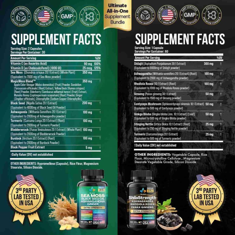 Sea Moss Capsule Factory - OEM Black Seed Ashwagandha Ginger Shilajit