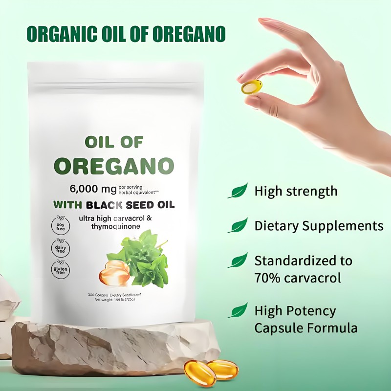 Oregano Oil Softgel Factory - Private Label 300 Caps Dietary Fiber