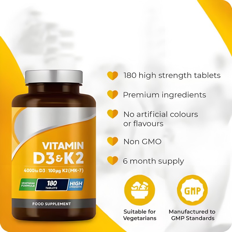 Vitamin D3 K2 Tablets Supplier - High Strength Improve Immunity Bone