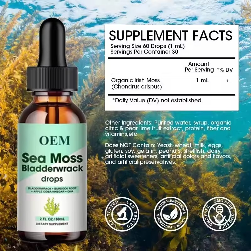 Sea Moss Tincture Supplier - Private Label Organic Bladderwrack Burdock