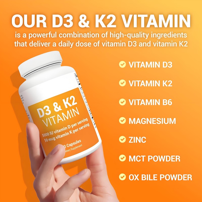 Vitamin D3 K2 Capsules Supplier - OEM/ODM Healthcare Vegan Supplement