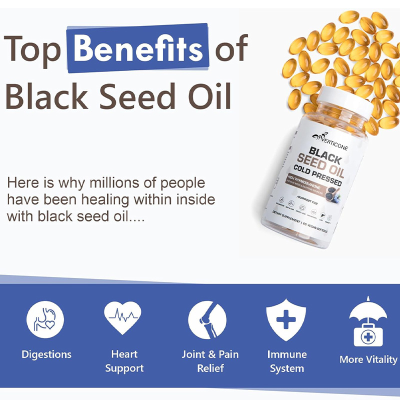 Black Seed Oil Softgels Factory - Vegan Dietary Supplement Heart Health
