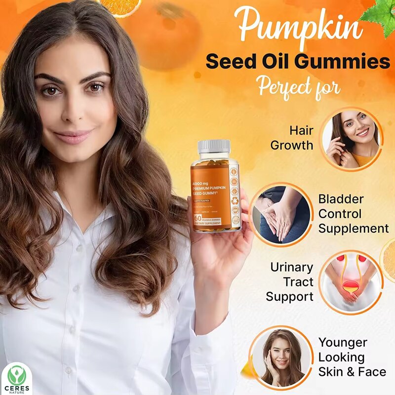 Pumpkin Seed Oil Gummies Supplier - Sugar Free Hair Growth Youthful Skin