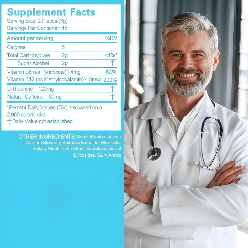 Caffeine Tablets Factory - Hot Selling Peppermint Energy Focus Mood