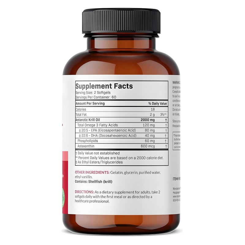 Krill Oil Softgels Factory - 2000mg Antarctic Omega-3 EPA DHA