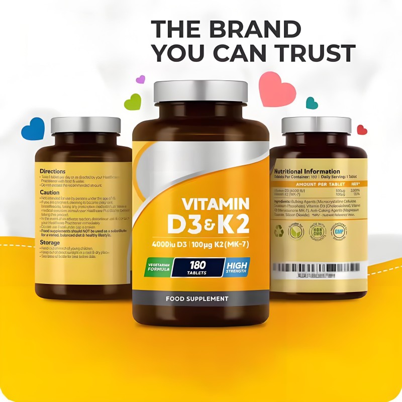 Vitamin D3 K2 Tablets Supplier - High Strength Improve Immunity Bone
