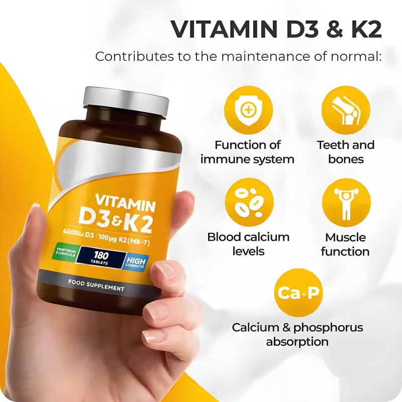Vitamin D3 K2 Tablets Supplier - High Strength Improve Immunity Bone