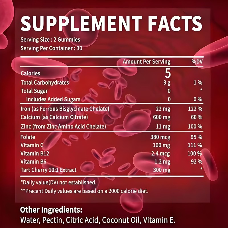 Iron Supplement Gummies Supplier - Adults Immune Support Calcium Zinc