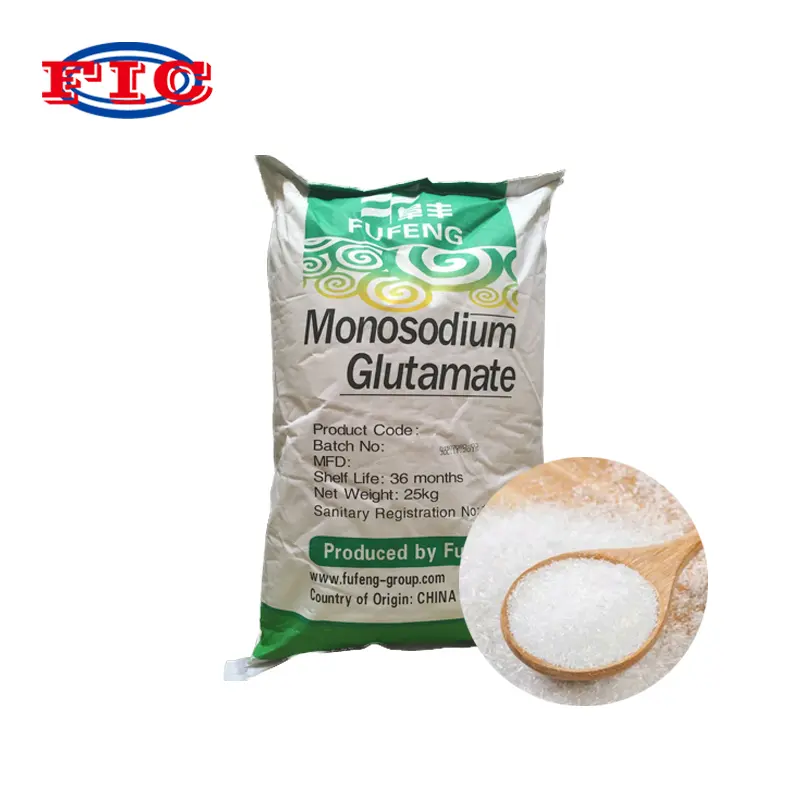 Fufeng Brand Monosodium Glutamate MSG 99% Food Grade 25kg Bag Factory Price Certified Halal 20/30/40/60/80 Mesh