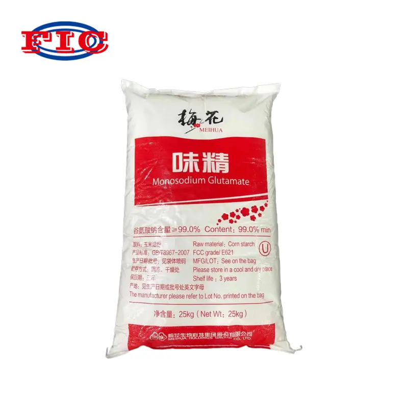 China Manufacturer 25kg Fufeng Meihua 60 Mesh 30 Mesh 80 Mesh Msg Monosodium Glutamate Food Grade Bulk Price