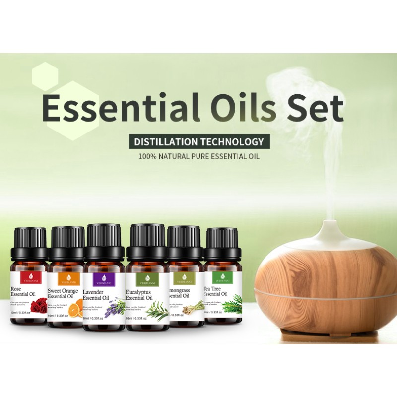 Essential Oils for Candle Making Factory - 10ml Diffuser Set 6 Oils