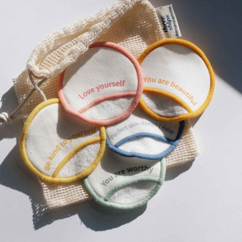 Washable Eco Friendly Natural Reusable Facial Face Cleansing Cotton Rounds Bamboo Organic Makeup Remover Pads for Women