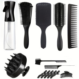 Wholesale Rows Detangling Hair Comb Detangler Brush Massage Barber Salon Logo Customize Curly Hair Brush