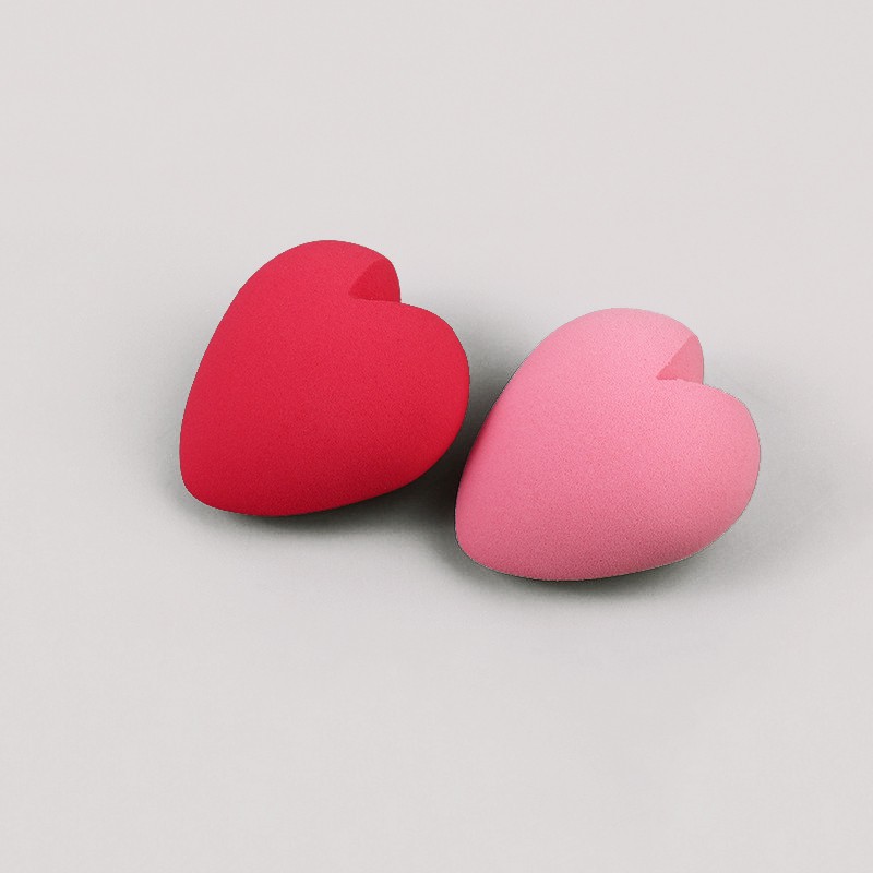 Fashion Valentine's Day Pink Red Heart Shape Facial Beauty Power Puff Cosmetic Makeup Blender Sponges