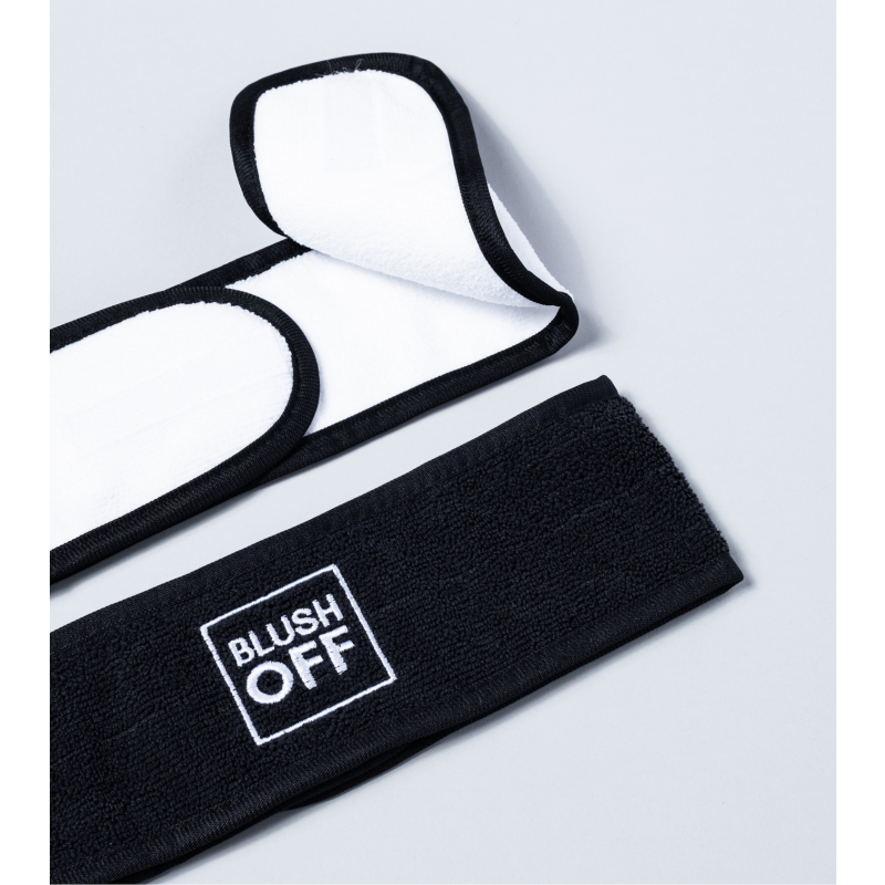 Custom Logo Black Spa Organic Bamboo Headbands for Women for Washing Face Skin Care Makeup Headbands Adjustable Towel Headband