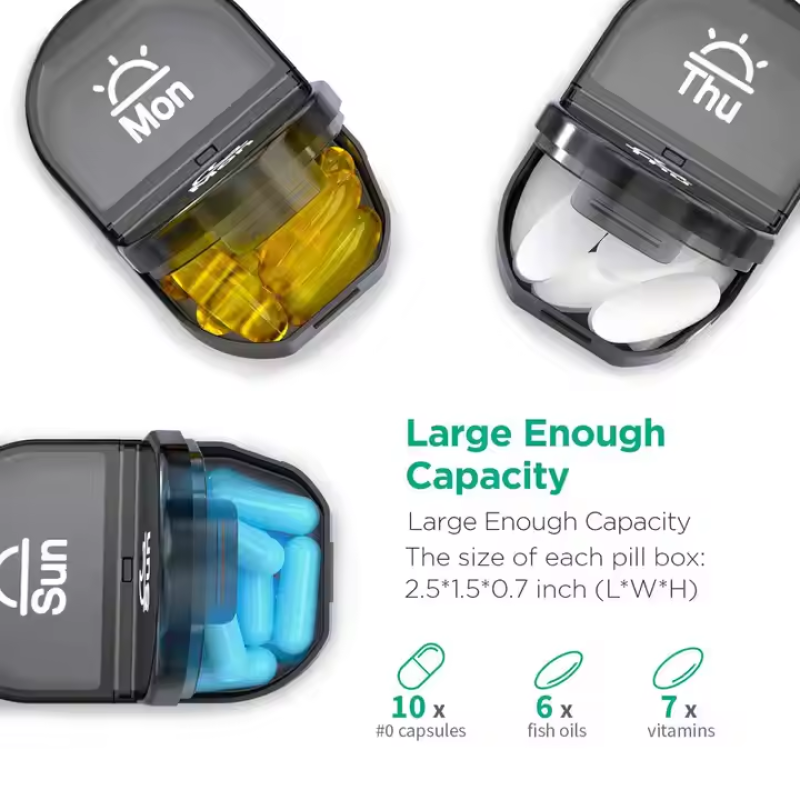 Small Plastic Portable Pill Boxes Travel Pill Case Weekly Medicine Box Portable Organizer Pill Box