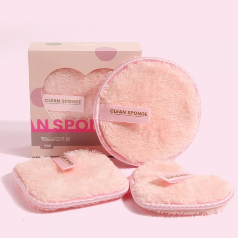 High Quality Reusable Soft Microfiber Cotton Makeup Remover Pad Facial Cleaning Round Pads