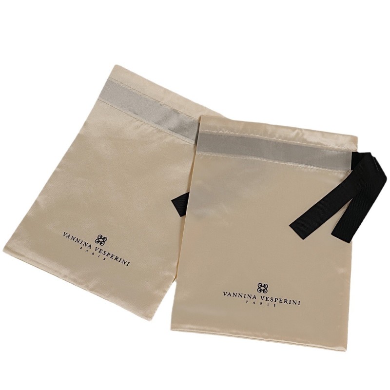 Wholesale Customized Silk Satin Drawstring Pouch Bag with Silk Screen Logo for Beauty & Personal Care Products