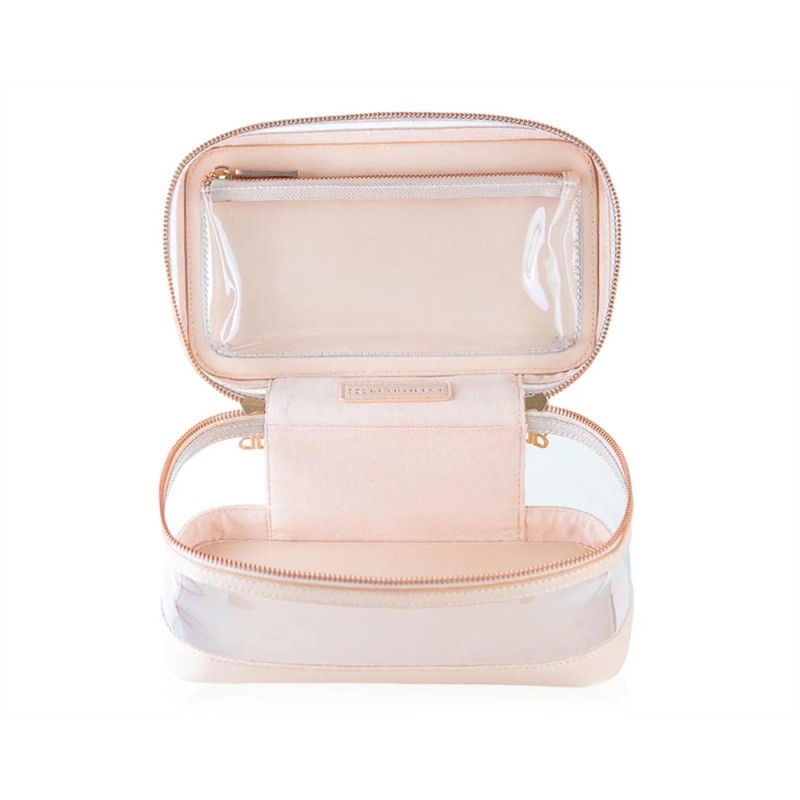 Luxury Large PU Leather Clear PVC Zipper Pouch Cases Custom Logo Small Professional Toiletry Travel Makeup Cosmetic Vanity 50g