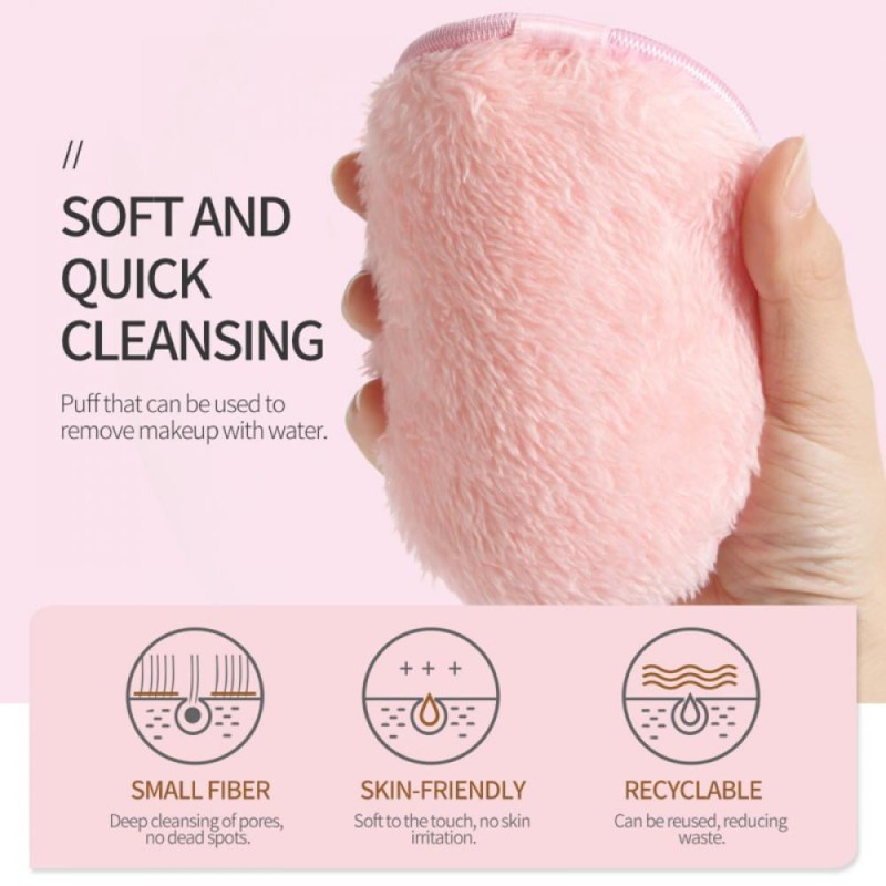 High Quality Reusable Soft Microfiber Cotton Makeup Remover Pad Facial Cleaning Round Pads