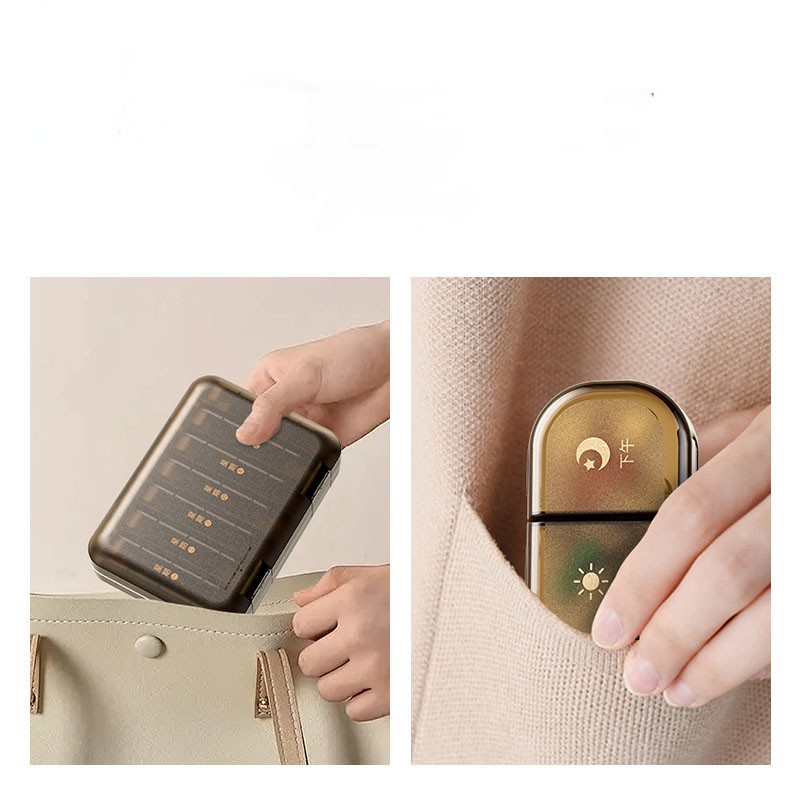 Small Plastic Portable Pill Boxes Travel Pill Case Weekly Medicine Box Portable Organizer Pill Box