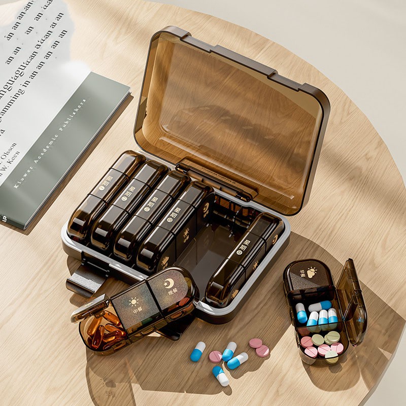 Small Plastic Portable Pill Boxes Travel Pill Case Weekly Medicine Box Portable Organizer Pill Box