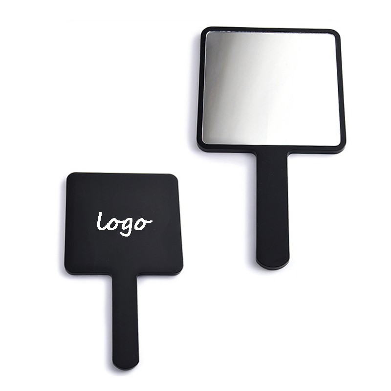 Private Label LOGO ABS Plastic Small Compact Handheld Square Makeup Mirror Custom Cosmetic Hand Mirror for Women